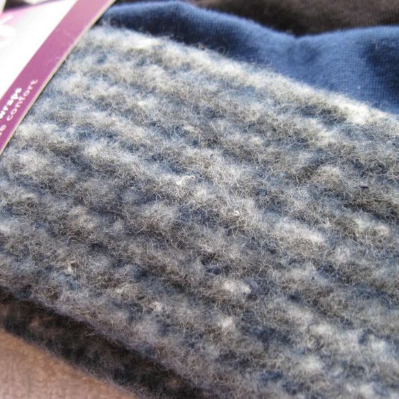 3 Goody Comfort Headwraps 2 Inch Wide Soft Fabric Head Bands Blue Black Fuzzy - Picture 2 of 8